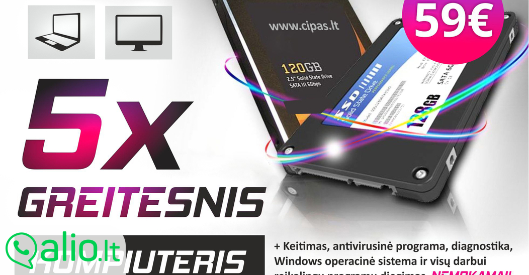 Kompiuterio darbo pagreitinimas Kompiuterio darbo pagreitinimas